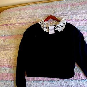 Thick black sweater top